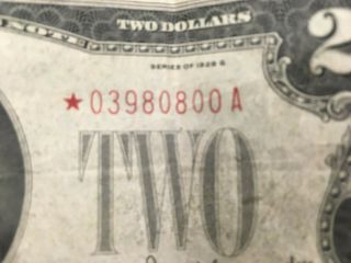 Usa 2 Dollars 1928g - - Us Note - - Star