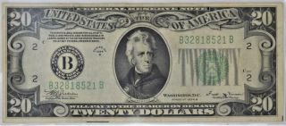 1934 - B $20 Federal Reserve Note; Fr.  - 2056 - B; Xf