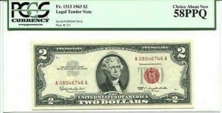 Fr 1513 1963 $2 Legal Tender Note 58 Ppq Choice About