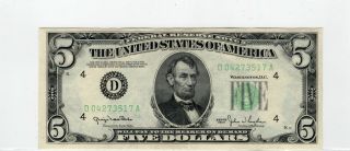 Series 1950 $5 Five Dollars Federal Reserve Note