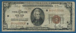 Series 1929 $20 Federal Reserve Bank York