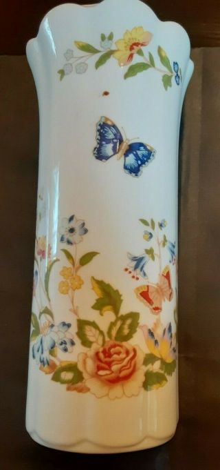 Aynsley Cottage Garden Porcelain Bud Vase Butterfly Made England 6 " Floral