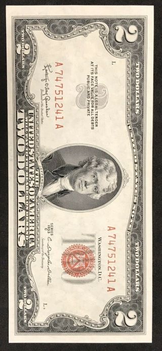 1953 - C Two Dollar Bill $2 Dollars United States Note Gem Unc Crisp White Cu