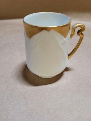 Antique Herman Ohme 1 Demitasse Hot Chocolate Cup White And Gold