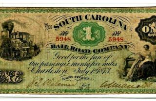 $1 " South Carolina " (green Overprint) 1800 