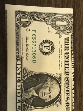 2003A $1 Major Printing Shift ERROR USA Currency Error $1 Bill 2