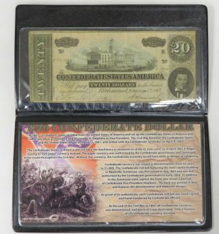 1864 $20 Us Confederate States Of America Series Viil Type D