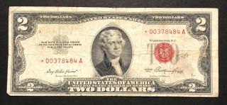 1953 2$ Red Seal Two Dollar Bill Legal Tender - Star Note (p415)