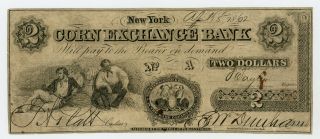 1862 $2 The Corn Exchange Bank - York,  York (ctft. ) Note Civil War Era