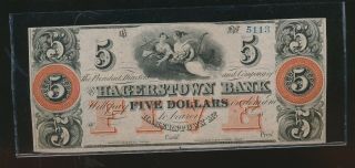 1856 $5 Five Dollars The Hagerstown Bank Of Maryland,  Hagerstown Md - Cu 5113