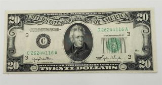 West Point Coins 1950 $20 Federal Reserve Note ' C ' Philadelphia Crisp UNC 2