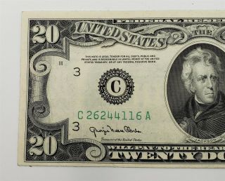 West Point Coins 1950 $20 Federal Reserve Note ' C ' Philadelphia Crisp UNC 3