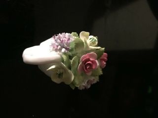 Vintage Royal Adderley Floral Bone China Flowers in Swan Figurine England 3