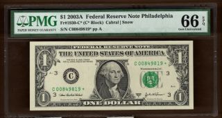 2 Sequentially Numbered STAR Notes _ (2003 - A $1 FRN 