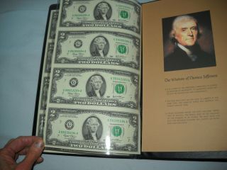 1995 F & 2003 G $2 Dollar Bills Uncut Sheets 