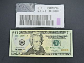 2013 $20 Us Dollar Bank Note Md 11858511 F Fancy Serial Bill Unc Cu Grade D4