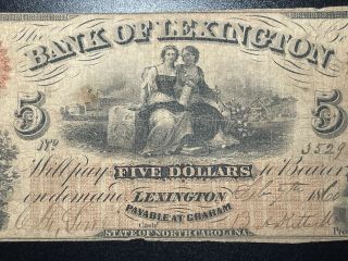 North Carolina - Bank of Lexington - 1860 - $5 3