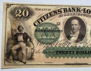 1800 ' s $20 Citizens Bank of Louisiana Obsolete Note 2