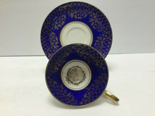 Vintage Alka Bavaria Cobalt Blue / Gold Demitasse Teacup And Saucer