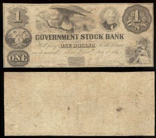 U.  S.  A.  Michigan,  Government Stock Bank,  Ann Arbor $1 D,  July 1,  1851 VG/F 3