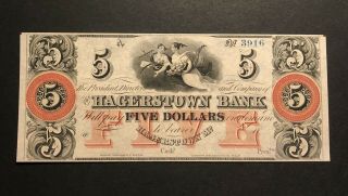 Hagerstown Bank Of Maryland 5$ Obsolete Note (p903)