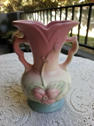 Lovely Vintage Estate Hull Pottery 2 Handle Floral Vase Signed