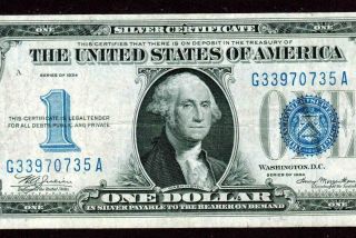 $1 1934 ( (funny Back))  Silver Certificate More Paper Currency For