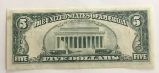 1974 $5 Federal Reserve STAR Note UNCIRCULATED Boston Crisp 2