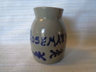 Bbp Beaumont Brothers Pottery - Rosemary Small Crock - Blue / Greay