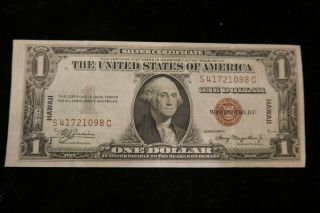 Series 1935 - A U.  S.  One Dollar Silver Certificate Hawaii Emergency Note