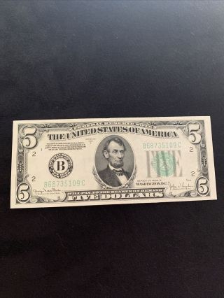 1934 D $5 Dollar Bill Federal Reserve Note