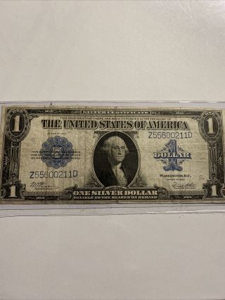 United States 1923 $1 One Dollar Large Silver Certificate Note Blue Seal