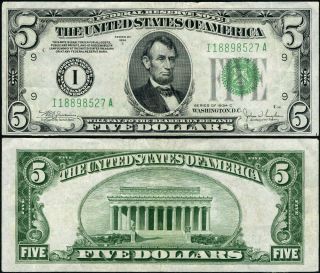 Fr.  1959 I $5 1934 - C Federal Reserve Note Minneapolis I - A Block Xf