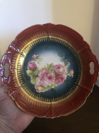 Vintage Leuchtenburg China Handled Plate 9 3/4”