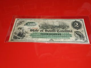 State Of South Carolina Two Dollars In Circulated In Uncirculated.