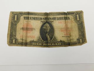 1923 $1 Red Seal United States Note Large Size Bad Shape (095)