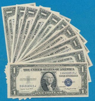 10 - $1.  00 1935,  1957 Series Silver Certificates Choice.  2 - 1935 - G W/motto
