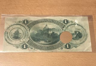 Mississippi One Dollar Note 1870 Canceled Obsolete 2