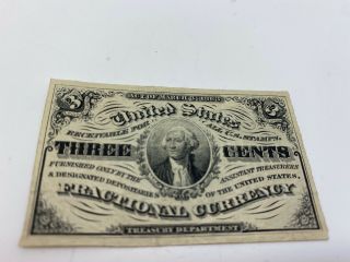 1863 3 Cent Note United States Fractional Currency Green Back