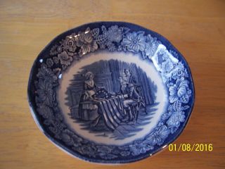 Vintage Staffordshire Ironstone Liberty Blue 5 " Berry Bowl Betsy Ross