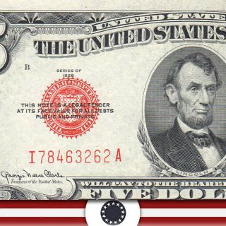 1928 - F $5 Legal Tender Note Red Seal Fr 1531 63262