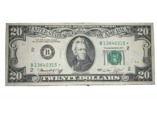 1974 $20 Twenty Dollar Star Note Bill Federal Reserve Note Green Seal