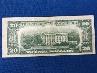 US Series 1934 - D $20 Twenty Dollar Bill Federal Reserve Note Green Seal KC 3