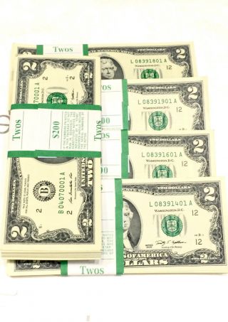10 2003 Series $2 Us Two Dollar Bill Note Uncirculated Sequential