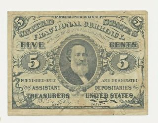 1863 5 Five Cents Fractional Currency Spencer Bank Note Civil War