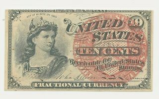1863 10 Ten Cents Fractional Currency Bank Note Civil War
