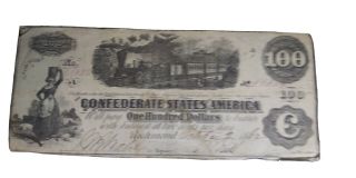 Confederate States America One Hundred Dollars Richmond Oct.  2 1862 A 33632