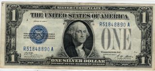 Series 1928 A Blue Seal One Dollar Silver Certificate Funny Back Note