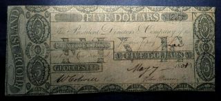 1801 Farmers Exchange Bank $5 Note - Gloucester,  Rhode Island