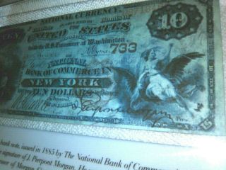 1885 $10 Jp Morgan R/p National Bank Of Commerce In York In Lucite Unique